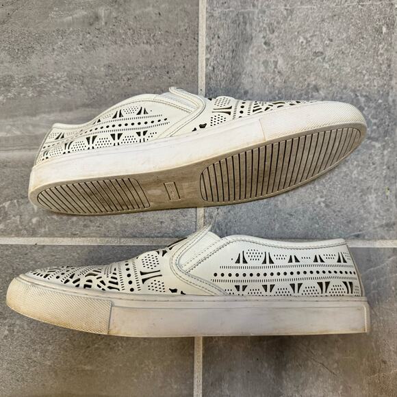 EUC Tory Burch Roselle Laser Cut Leather Slip On Sneakers Size 10 - Picture 8 of 10